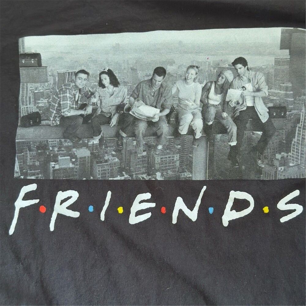 Friends TV Series Graphic T-Shirt Unisex Adults Size L Black Short Sleeve